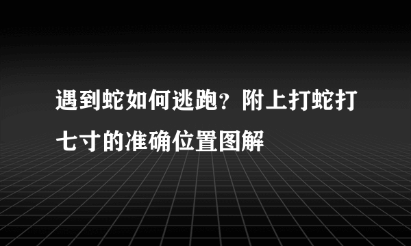 遇到蛇如何逃跑？附上打蛇打七寸的准确位置图解