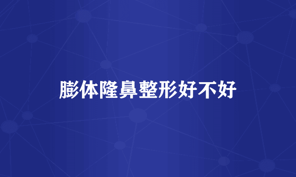 膨体隆鼻整形好不好