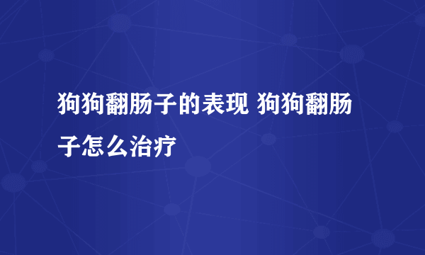 狗狗翻肠子的表现 狗狗翻肠子怎么治疗