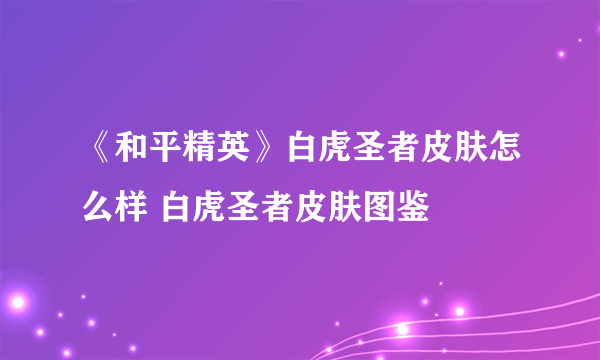 《和平精英》白虎圣者皮肤怎么样 白虎圣者皮肤图鉴