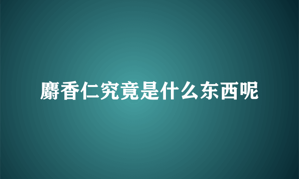 麝香仁究竟是什么东西呢