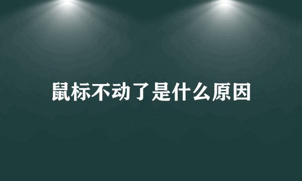 鼠标不动了是什么原因