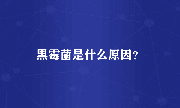 黑霉菌是什么原因？