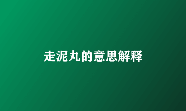 走泥丸的意思解释