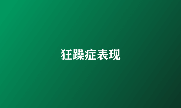 狂躁症表现