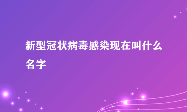 新型冠状病毒感染现在叫什么名字