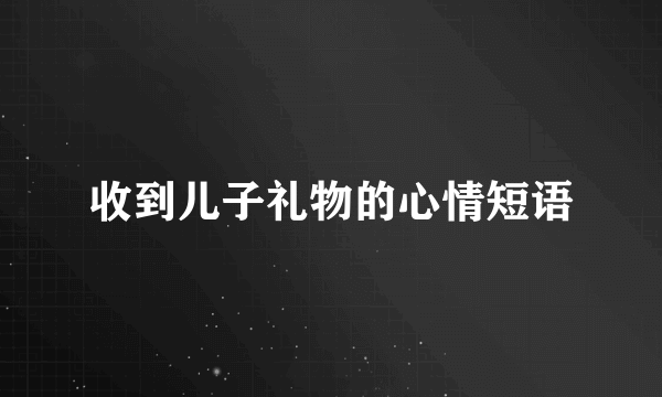 收到儿子礼物的心情短语