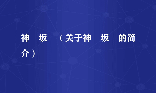 神楽坂恵（关于神楽坂恵的简介）