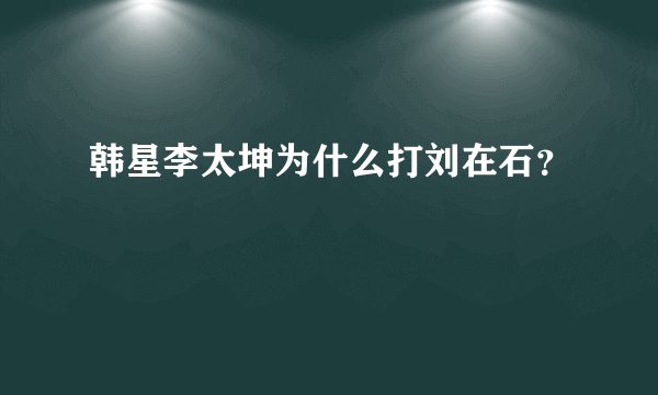 韩星李太坤为什么打刘在石？