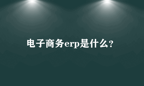 电子商务erp是什么？