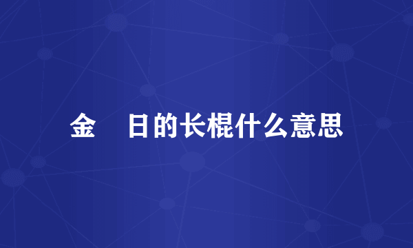 金囧日的长棍什么意思