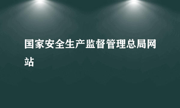 国家安全生产监督管理总局网站