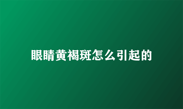 眼睛黄褐斑怎么引起的