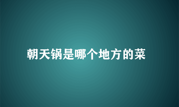 朝天锅是哪个地方的菜  
