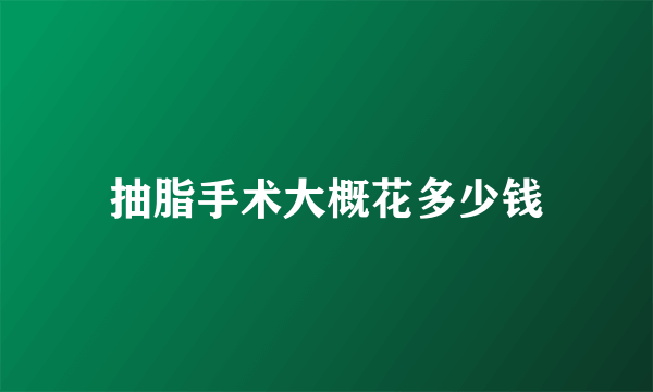 抽脂手术大概花多少钱