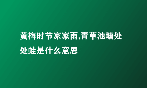 黄梅时节家家雨,青草池塘处处蛙是什么意思