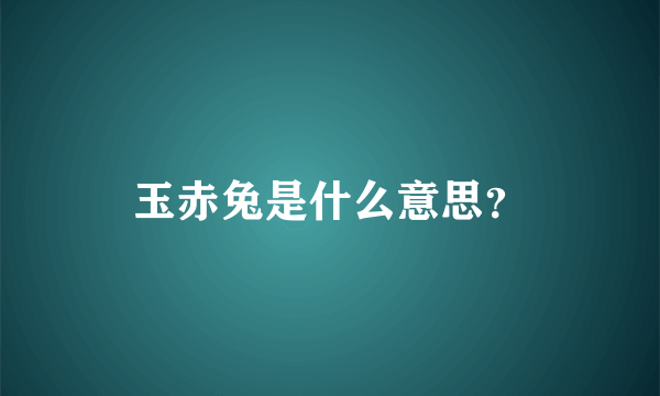 玉赤兔是什么意思？