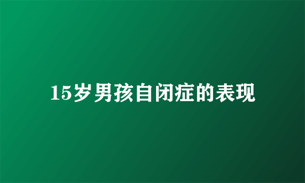 15岁男孩自闭症的表现