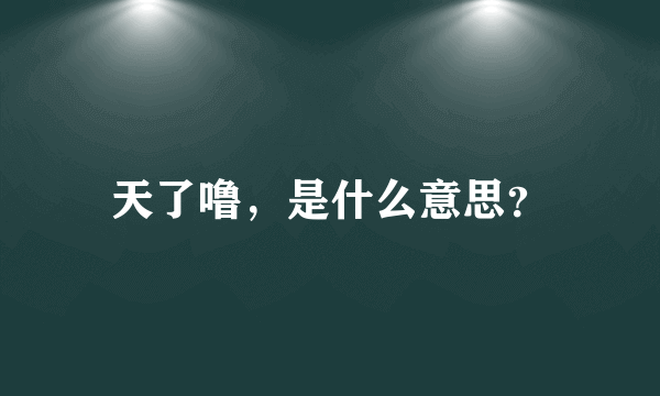 天了噜，是什么意思？
