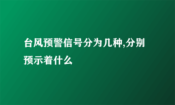 台风预警信号分为几种,分别预示着什么