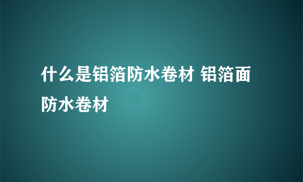 什么是铝箔防水卷材 铝箔面防水卷材