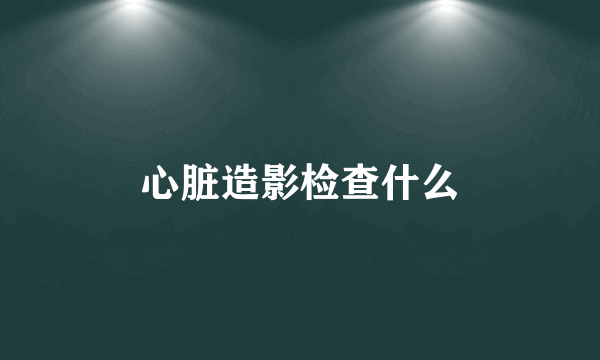心脏造影检查什么