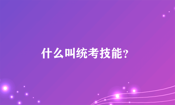 什么叫统考技能？