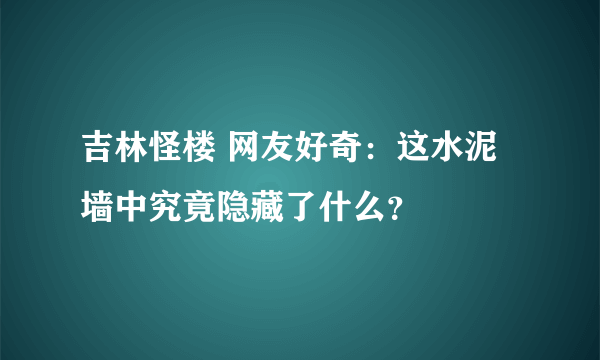 吉林怪楼 网友好奇：这水泥墙中究竟隐藏了什么？