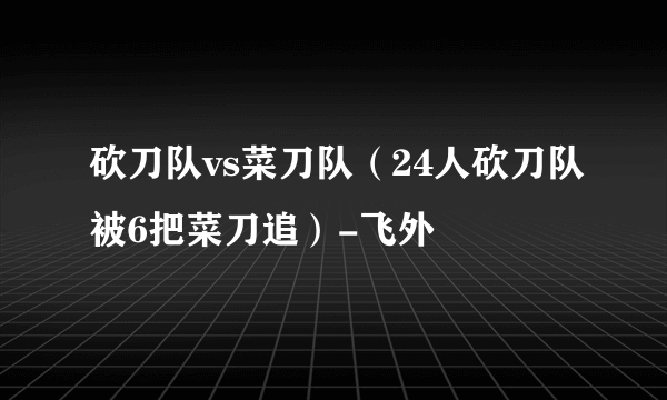砍刀队vs菜刀队(24人砍刀队被6把菜刀追)-飞外
