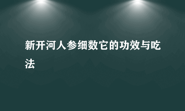 新开河人参细数它的功效与吃法