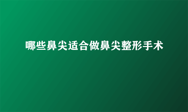 哪些鼻尖适合做鼻尖整形手术