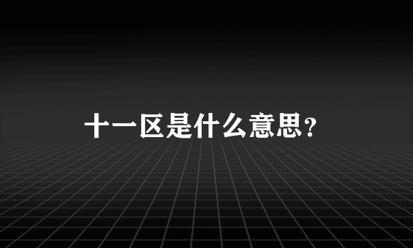 十一区是什么意思？