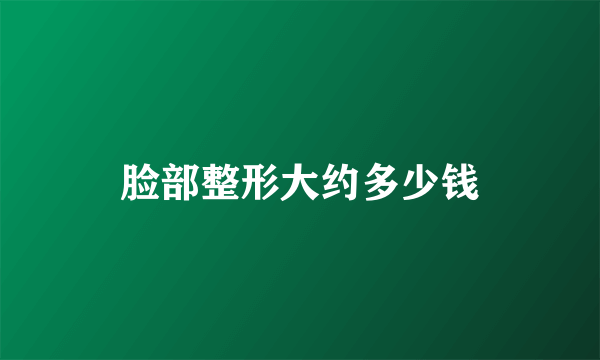 脸部整形大约多少钱