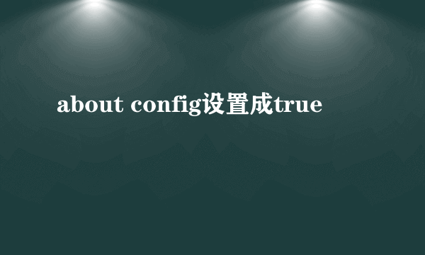 about config设置成true