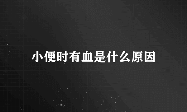小便时有血是什么原因