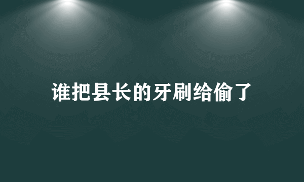谁把县长的牙刷给偷了