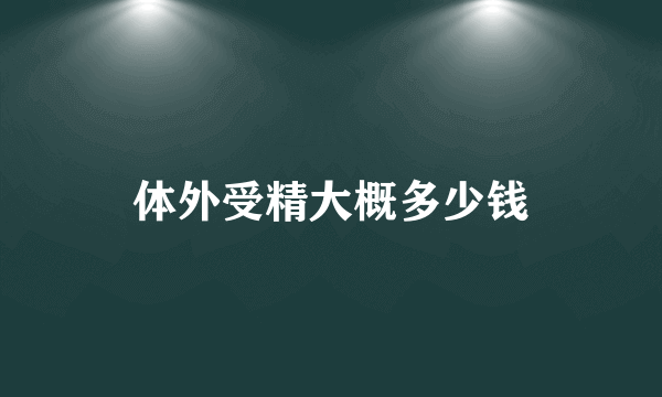 体外受精大概多少钱