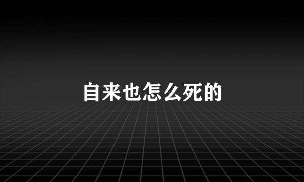 自来也怎么死的