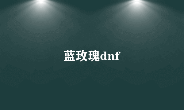 蓝玫瑰dnf
