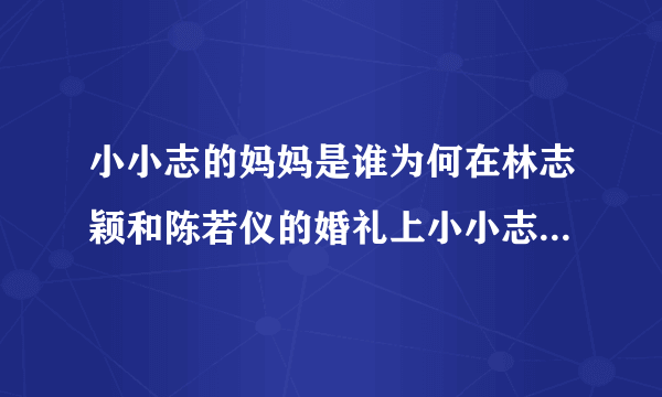 小小志的妈妈是谁为何在林志颖和陈若仪的婚礼上小小志会出现？