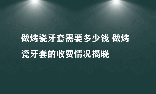 做烤瓷牙套需要多少钱 做烤瓷牙套的收费情况揭晓