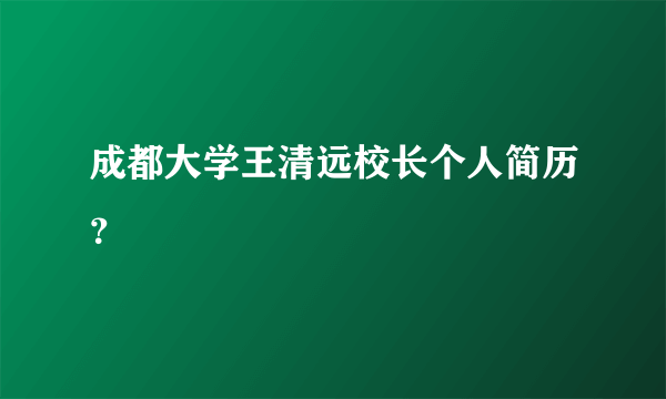 成都大学王清远校长个人简历？