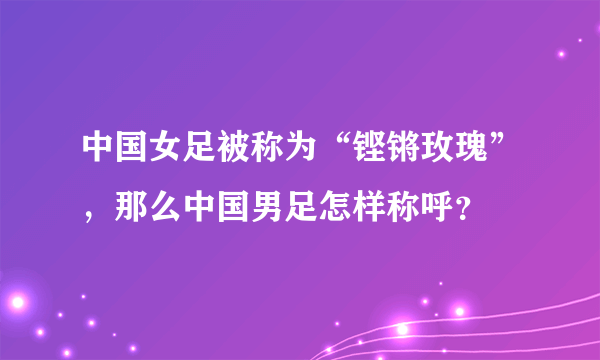中国女足被称为“铿锵玫瑰”，那么中国男足怎样称呼？