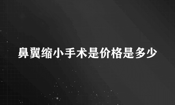 鼻翼缩小手术是价格是多少