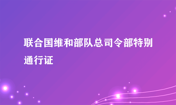 联合国维和部队总司令部特别通行证