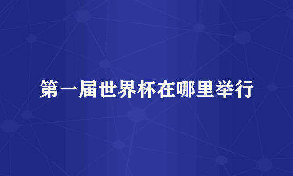 第一届世界杯在哪里举行