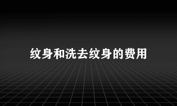 纹身和洗去纹身的费用