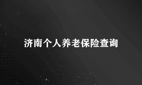 济南个人养老保险查询