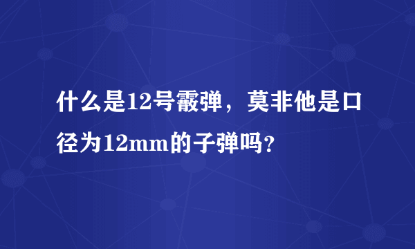 什么是12号霰弹，莫非他是口径为12mm的子弹吗？