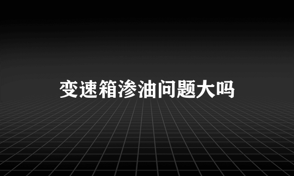 变速箱渗油问题大吗